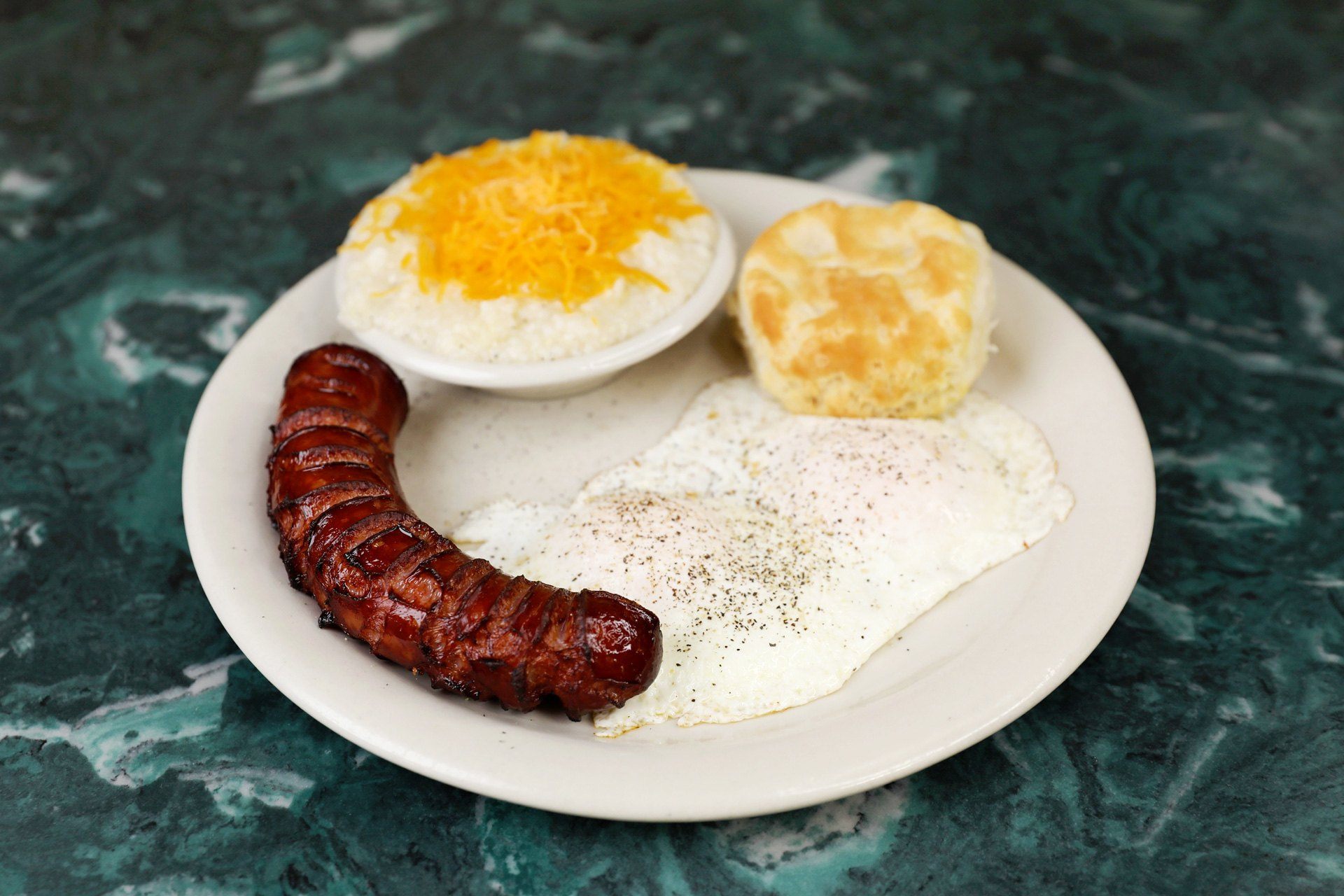 smoked sausage and eggs